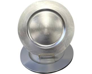 New! Set Of 4 Silver Charger Plates