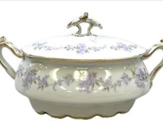 Vintage Westfalische Porzellan-u. Glas-Niederlage Dortmund Floral Covered Casserole Dish