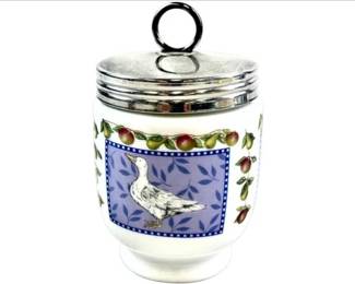 Royal Worcester Egg Coddler With Farmyard Goose Pattern