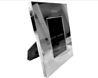 Ralph Lauren Silver Plate Easel Back Frame - Blue Velvet Backing