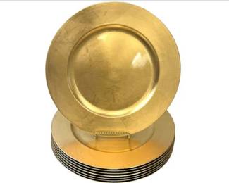 Set Of 8 Metallic Gold Charger Plates