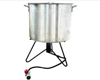Large Aluminum Gas Stock Pot With Perforated Basket Insert