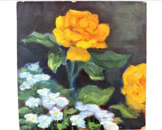 Yellow Flower Hand Painted Acrylic By Britt Bair