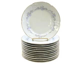 Vintage Westfalische Porzellan-u. Glas-Niederlage Dortmund Floral Bread Plates