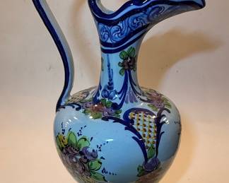 Valado Alcobaça Hand-Painted Floral Pitcher