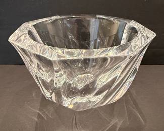 Orrefors Residence Octagonal Crystal Bowl by Olle Alberius