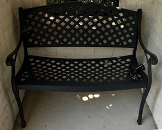 Cast Aluminum Lattice Back Garden Bench Style