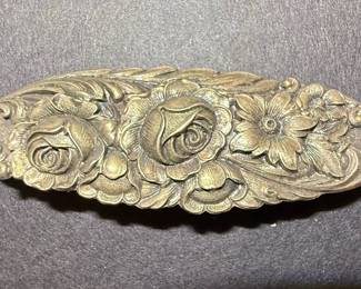 S. Kirk & Son Floral Repousse Sterling Brooch