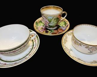 Vintage Porcelain Teacup and Saucer Sets - Haviland & Co Limoges and C.T. Altwasser