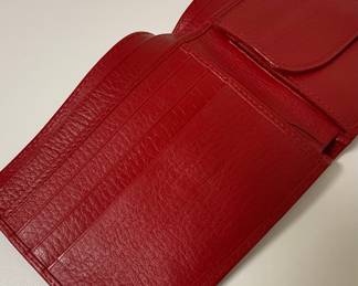 Authentic Rolex Red Leather Bi-Fold Wallet