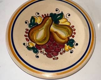 Hand-Painted Fruit Motif Decorative Plate