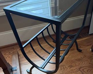 Black Wrought Iron Magazine Rack Side Table