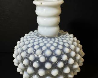 Fenton Style Blue Opalescent Hobnail Perfume Bottle