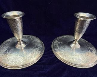 Wilcox S.P. Co. Paisley Pattern Candlesticks
