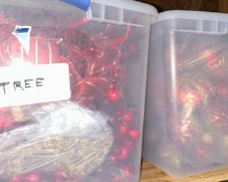 Assorted Christmas Tree Decorations Storage Bins