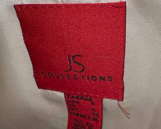 JS Collections Champagne Satin Skirt Suit