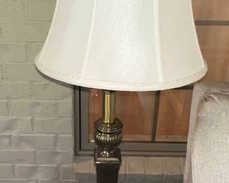 Neoclassical Style Brass Corinthian Column Table Lamp