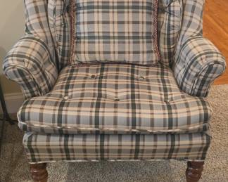 Southwood Plaid Upholstered Wing Club Chair (set of 4)
