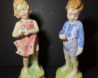 Royal Doulton He Loves Me HN 2046 and She Loves Me Not HN 2045 Figurines