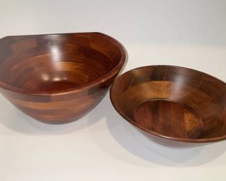 Segmented Wooden Salad Bowls