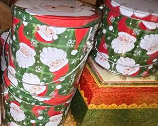 Vintage Christmas Santa Tins