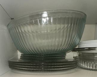 Vintage Pyrex Ribbed Glass Kitchenware Collection