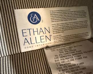 Ethan Allen Skirted Sectional Sofa with Ottoman