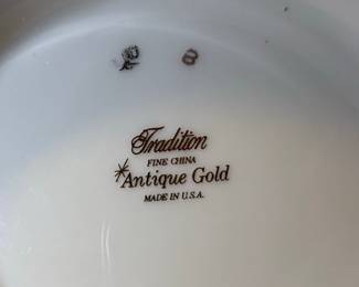 Tradition Fine China Antique Gold Style Gravy Boat