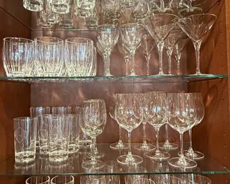 Assorted Crystal Stemware and Barware with Monogram Style Collection
