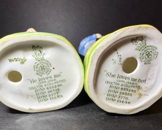 Royal Doulton He Loves Me HN 2046 and She Loves Me Not HN 2045 Figurines