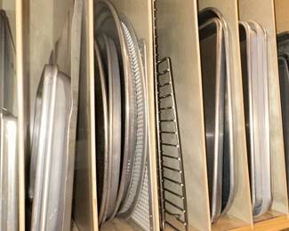 Assorted Kitchen Baking Pans and Organizers
