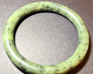 Green Nephrite Jade Bangle Bracelet