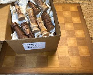 Figural Ceramic Chess Set Style