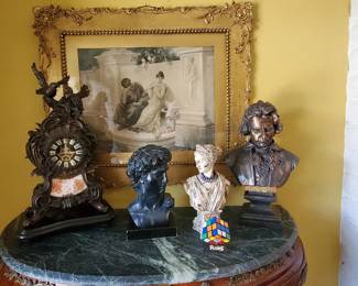 Busts, clock and photo sold separately