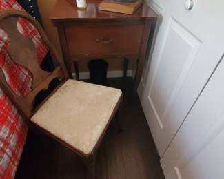 Chair and old sewing machine table sold separately