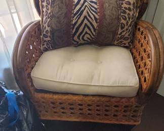 Chair with cushion and pillow