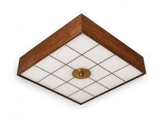 40 VintageMidCenturyTeakFlushMountCeilingLightWood