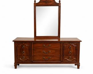 30 VintageTraditionalDresserwMirrorLowChest