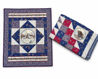 117 VintageWolfPatchworkCabinQuiltSet