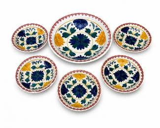161 SocieteCeramiqueMaastrichtDutchBowlSet6PcVintage