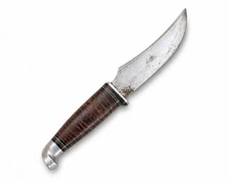 134 VintageKaBar1237FixedBladeHuntingKnifeUSALeather