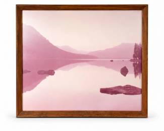 105 VintagePurpleLakeLandscapePrintSigned