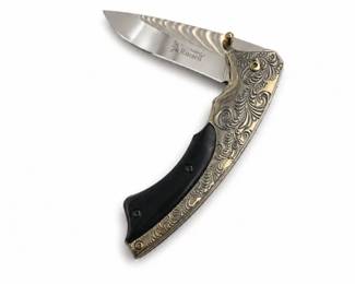 75 KriegarEngravedFoldingPocketKnifeDecorativeBlade
