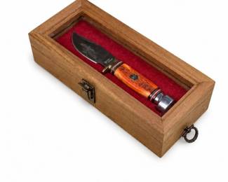 84 SteelWarriorFixedBladeKnifewDisplayCaseBox