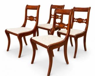 20 4Early20thCenturyHickoryChairMahoganyLadderBackChairs