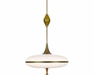3 MidCenturyAtomicSaucerGlassPendantLightMCM
