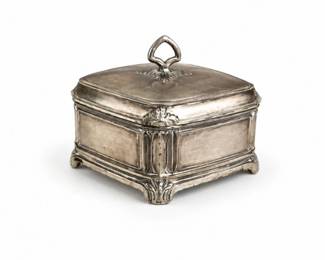 48 AntiqueNorblinSilverPlateTrinketJewelryBox