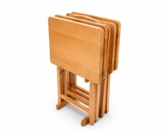 91 VintageSolidWoodFoldingTVTrayTables