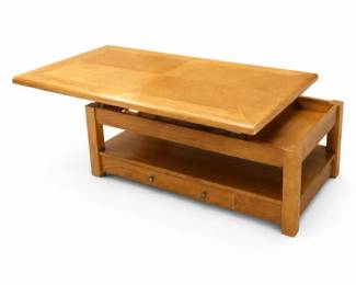 60 OakLiftTopCoffeeTablewithStorageDrawers