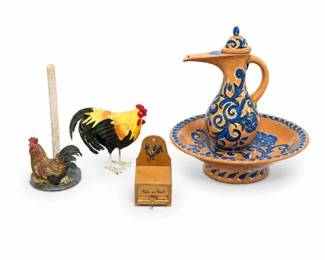 88 VintageRoosterKitchenDecorCollectionFolkArtSet